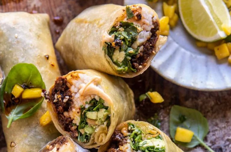 30 Min Korean Beef and Avocado Rice Rolls