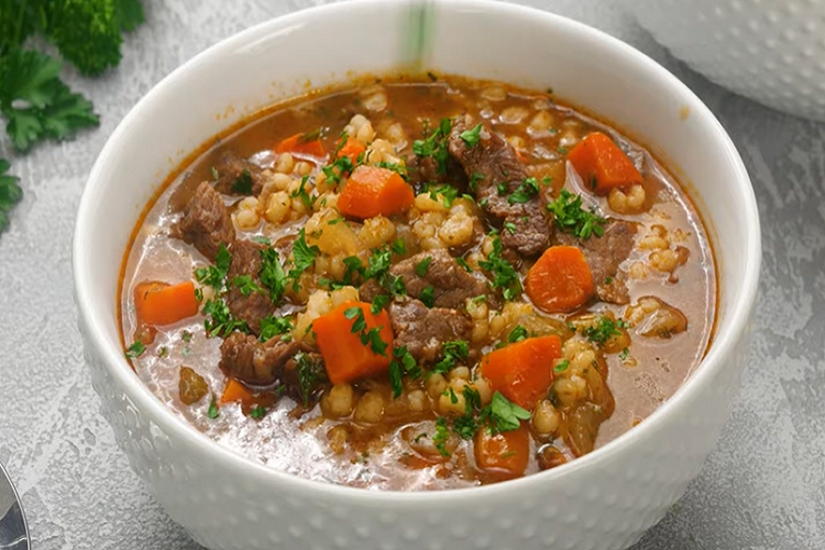 Beef with Barley Soup Slow Cooker Recipe