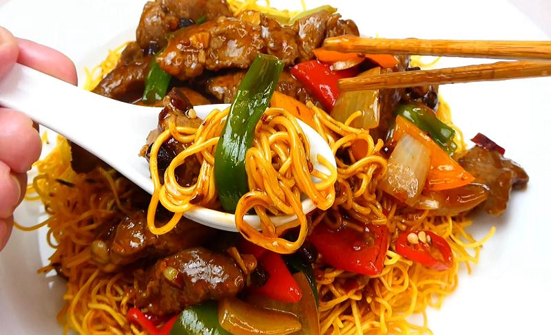 Black Bean Sauce Beef Noodles Chinese