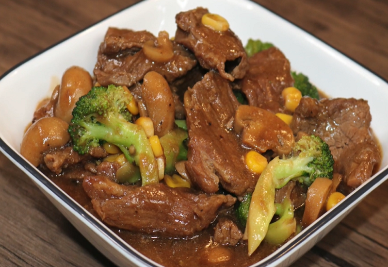 CREAMY BEEF MUSHROOM and CORN