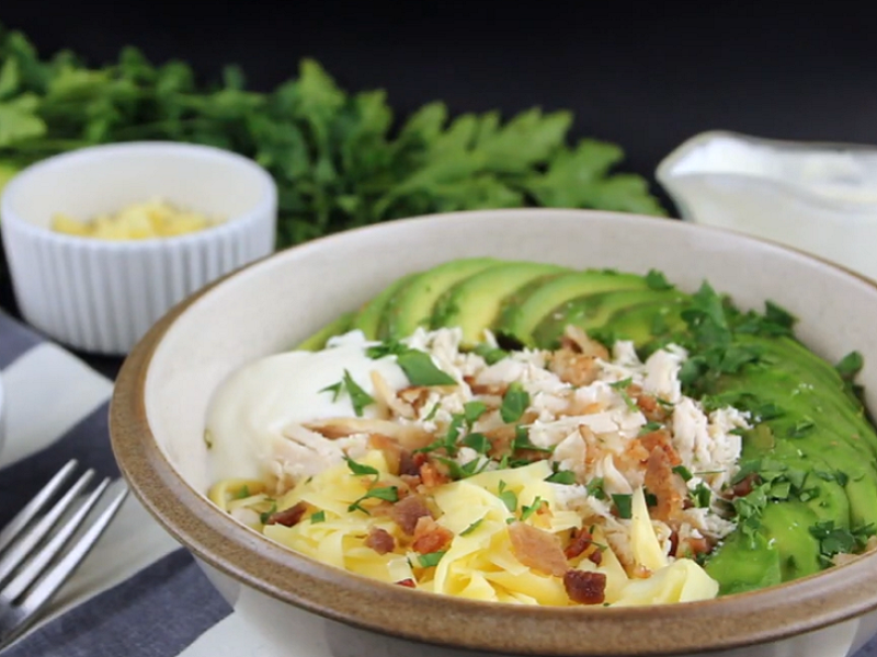 Chicken Avocado Breakfast Bowl Low Carb Keto-friendly Recipe