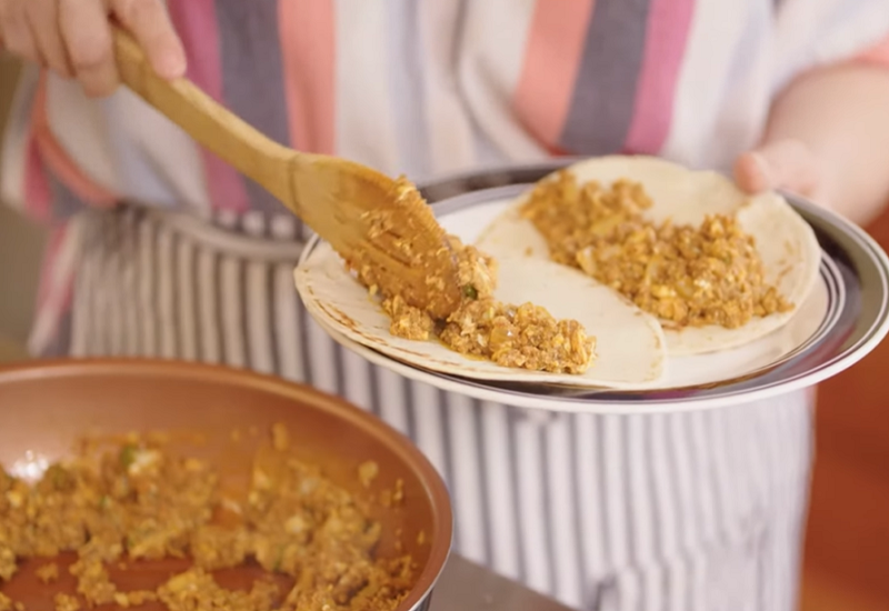 Chorizo and Eggs Breakfast Tacos