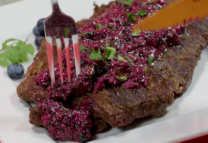 Blueberry Chimichurri Steak